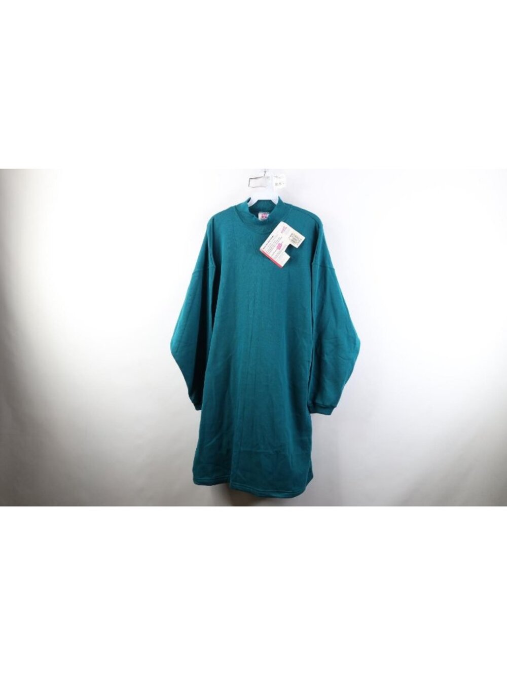 Deadstock Vintage 90s Hanes Womens 2X 3X Blank Baggy Mock Neck Sweatshirt Green
